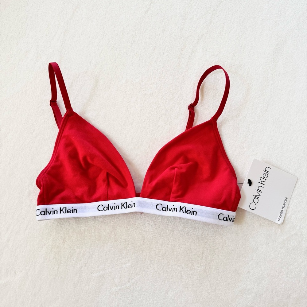 Calvin Klein Carousel Triangle Bralette in Red - Picture 6 of 7